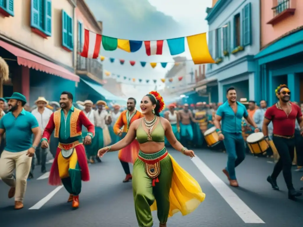 Fiesta de Carnaval en Uruguay: fusión cultural y alegría con candombe y coloridos trajes