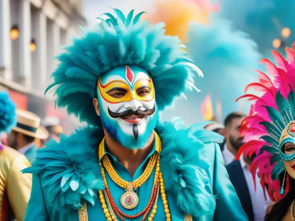 Un grupo de fotógrafos capturando la esencia vibrante del Carnaval Uruguayo con técnicas expertas