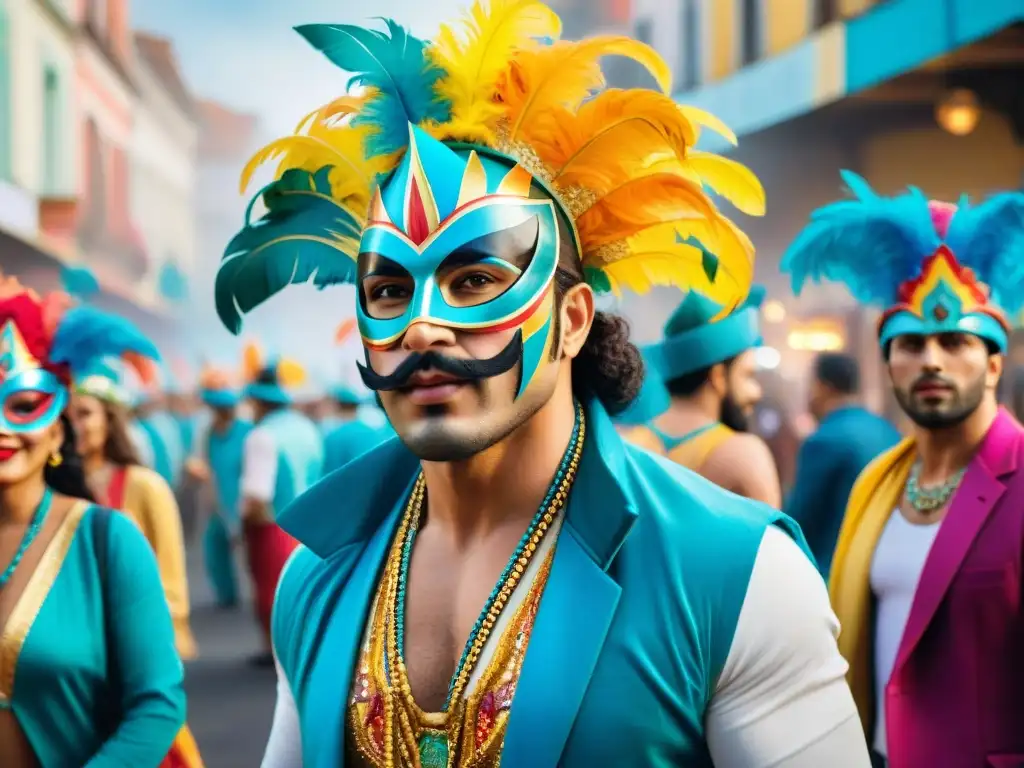 Un grupo de ilustradores del Carnaval Uruguayo inmersos en su creatividad, reflejando pasión y dedicación en sus obras