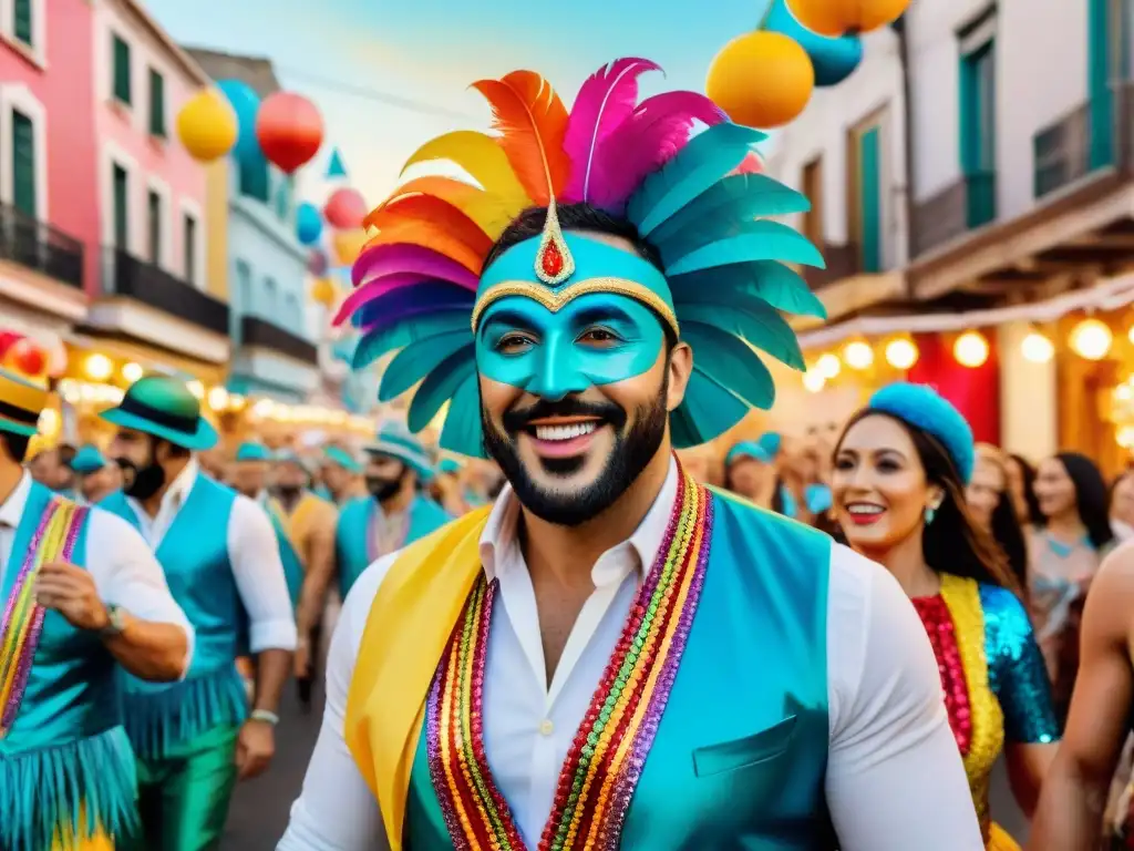 Grupos en Carnaval de Montevideo con trajes reciclados, tradiciones recicladas en Carnaval Uruguayo