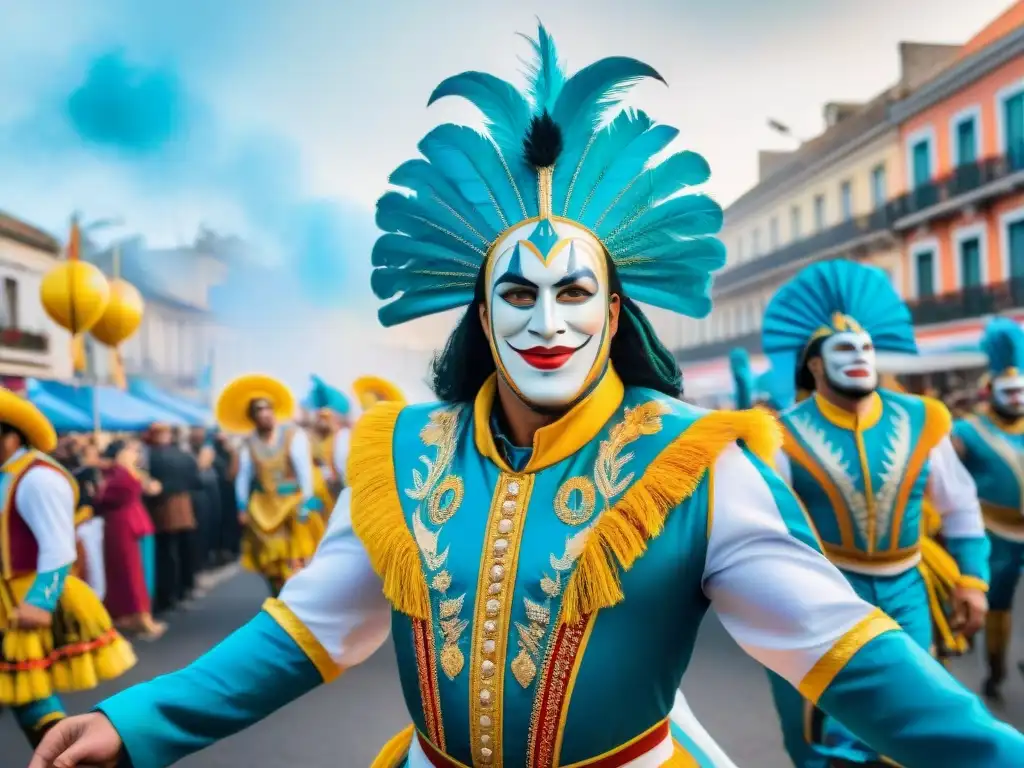 Impresionante desfile de carnaval en Uruguay, fusionando tradición y moda en vibrantes colores