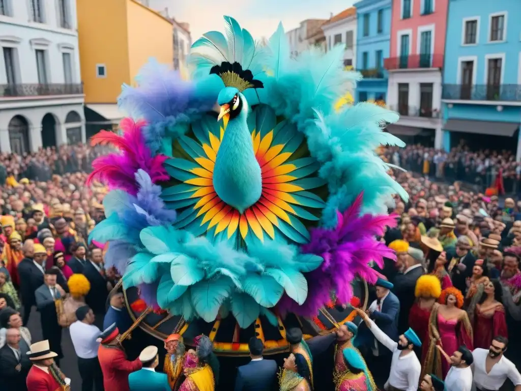 Perspectivas aéreas del vibrante Carnaval en Uruguay: un despliegue de color, música y danza desde las alturas