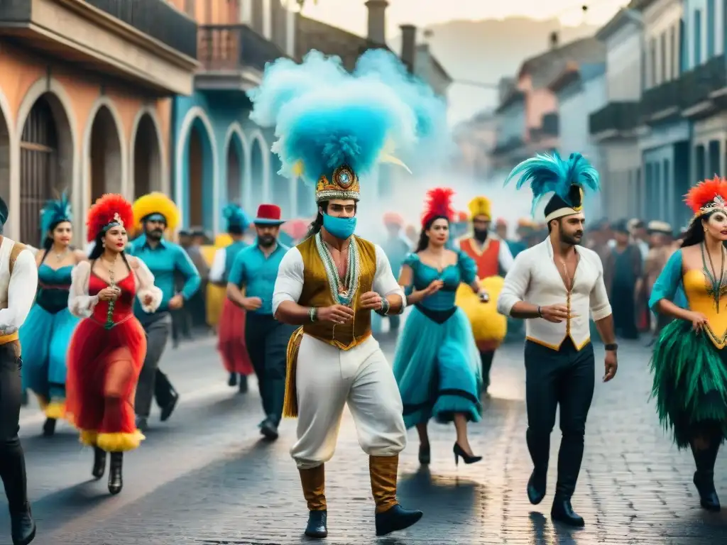 Preparativos del Carnaval Uruguayo en fotos: Colorido bullicio de artistas y músicos en las calles, listos para la fiesta