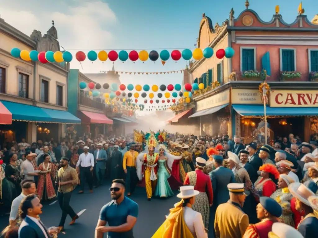 Alimentación saludable para el Carnaval: Desfile colorido y bullicioso con floats y bailarines en trajes llamativos