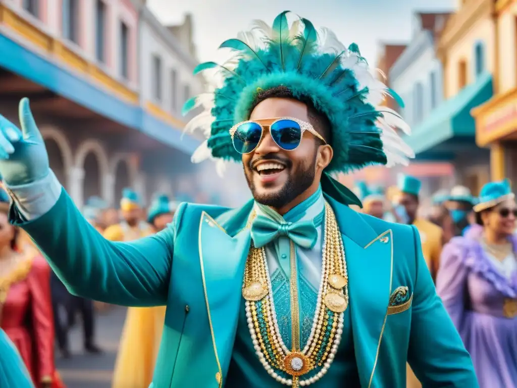 Nutrición saludable durante el Carnaval: Desfile colorido con música alegre, disfraces llamativos y energía festiva