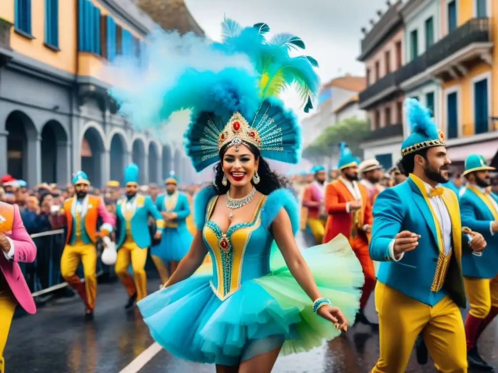 Vibrante Carnaval en Uruguay: bailarines, músicos y carrozas coloridas en Montevideo