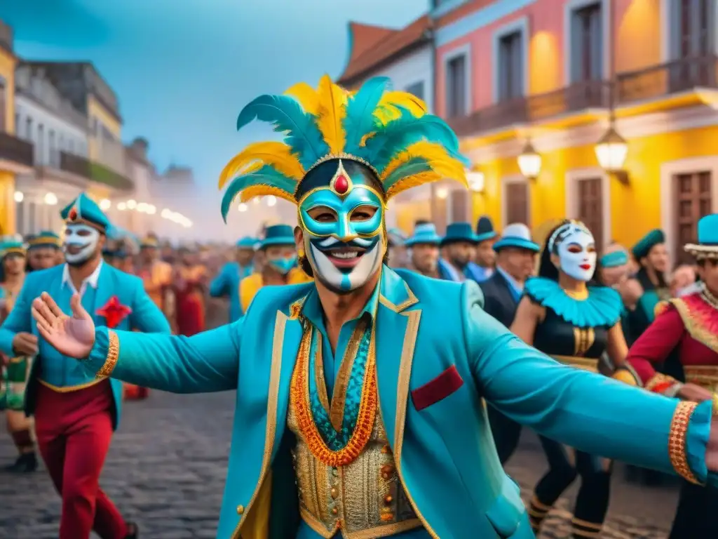 Vibrante Carnaval en Uruguay: desfile colorido, danzas energéticas y edificios coloniales