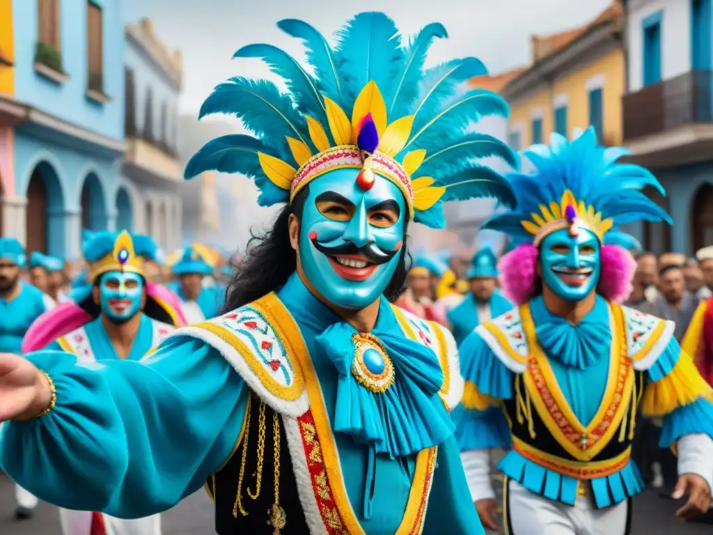 Vibrante Carnaval en Uruguay: desfile colorido, danzas alegres y trajes elaborados