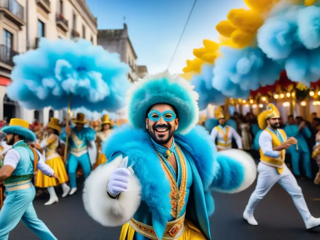 Vibrante Carnaval en Uruguay: desfile colorido, música tradicional y energía festiva