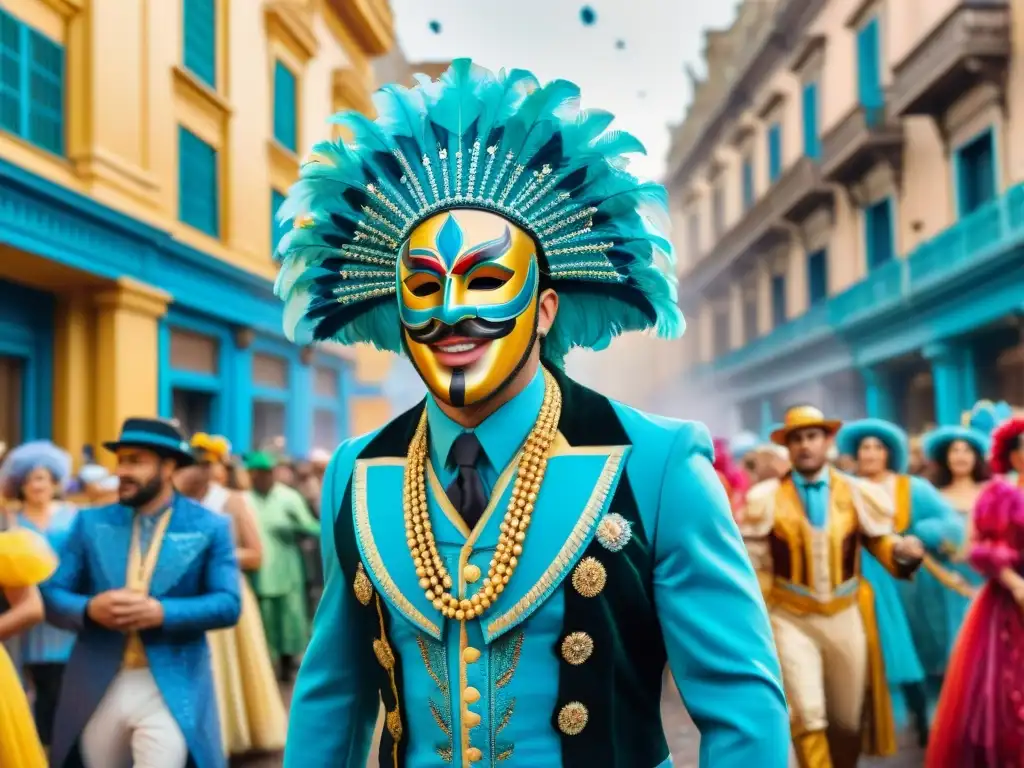 Vibrante Carnaval de Montevideo en Uruguay: trajes coloridos, música y baile en las calles