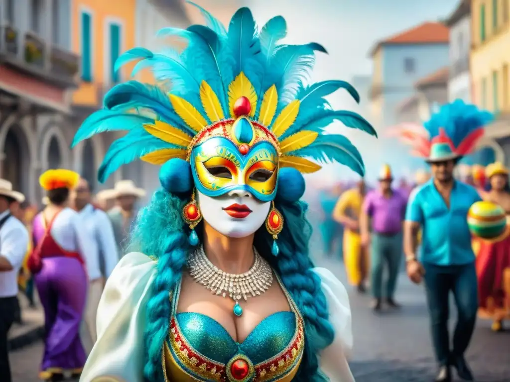 Vibrante Carnaval en Uruguay: coloridos trajes, música y desfiles