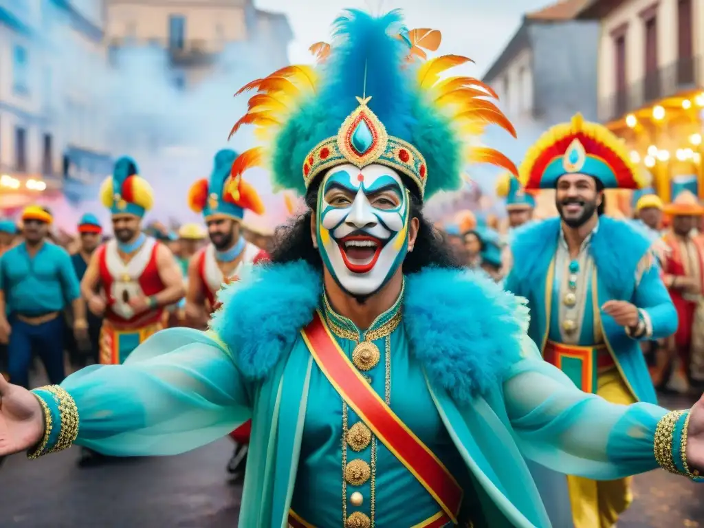 Un vibrante Carnaval en Uruguay con danzas, carrozas coloridas y multitud alegre