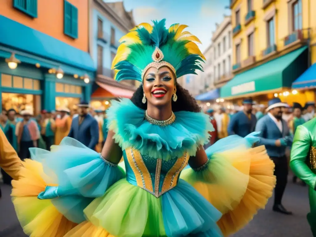 Un vibrante Carnaval en Montevideo: desfiles de carrozas, danzas y espectadores