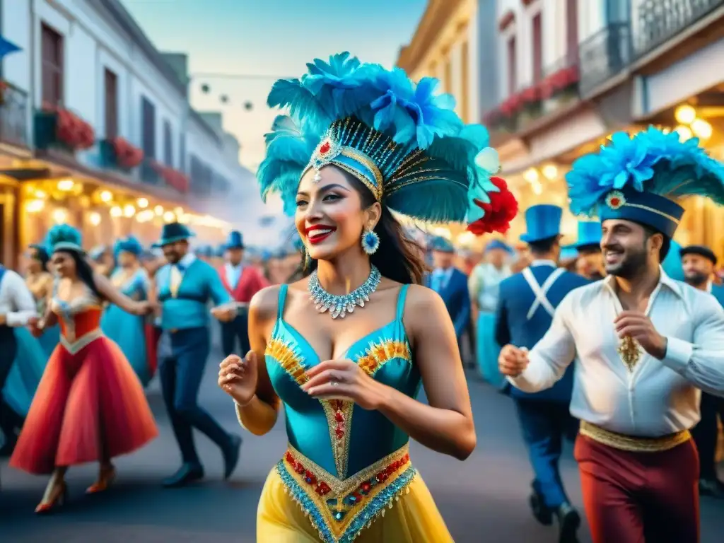 Celebración vibrante del Carnaval en Uruguay con desfiles y danzas