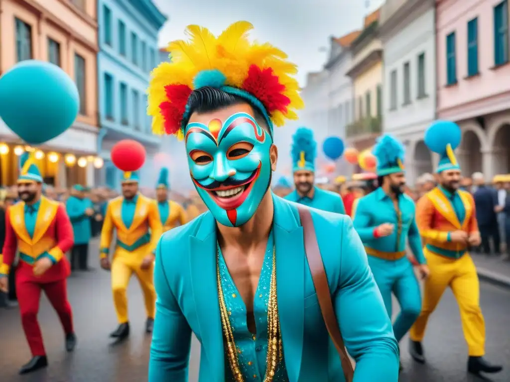 Vibrante Carnaval en Uruguay con humoristas uruguayos en escenas festivas y críticas