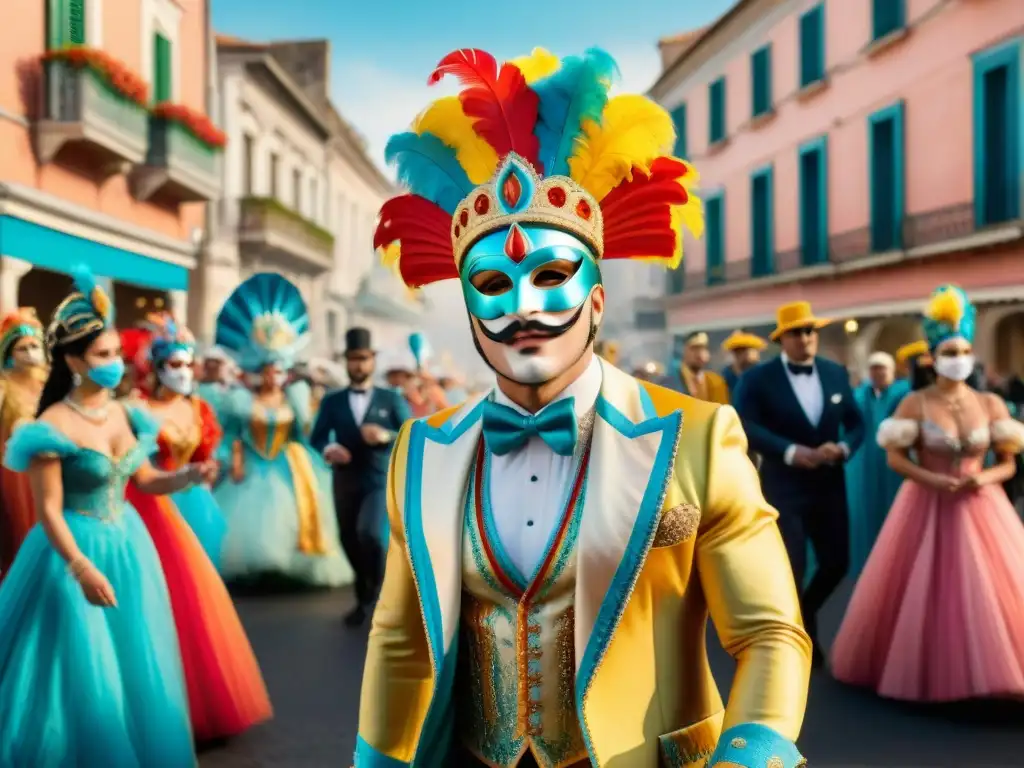 Vibrante Carnaval con influencia italiana y española en Uruguay