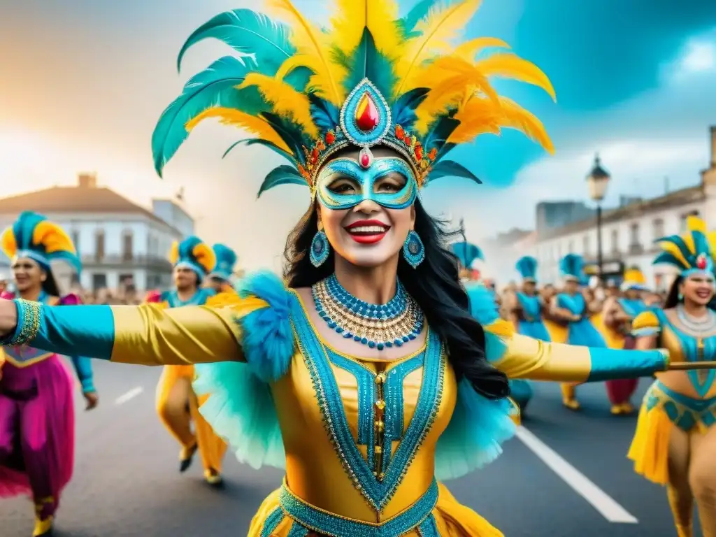 Vibrante Carnaval en Uruguay: colores, máscaras y baile a ritmo de música