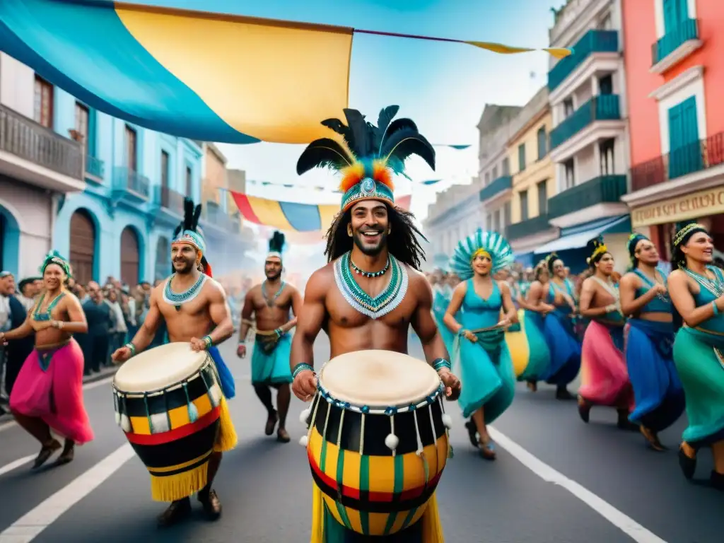 Un vibrante Carnaval en Montevideo: tambores candombe, danzas y máscaras