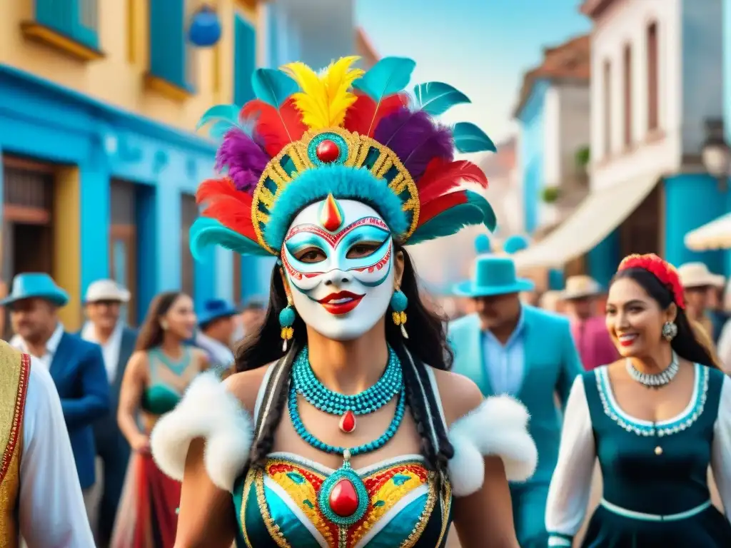 Vibrante Carnaval en Uruguay: trajes coloridos, máscaras y baile