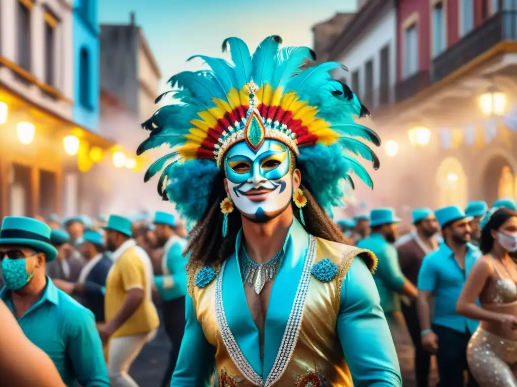 Un vibrante Carnaval Uruguayo: bailarines, máscaras y carros decorados llenan la calle