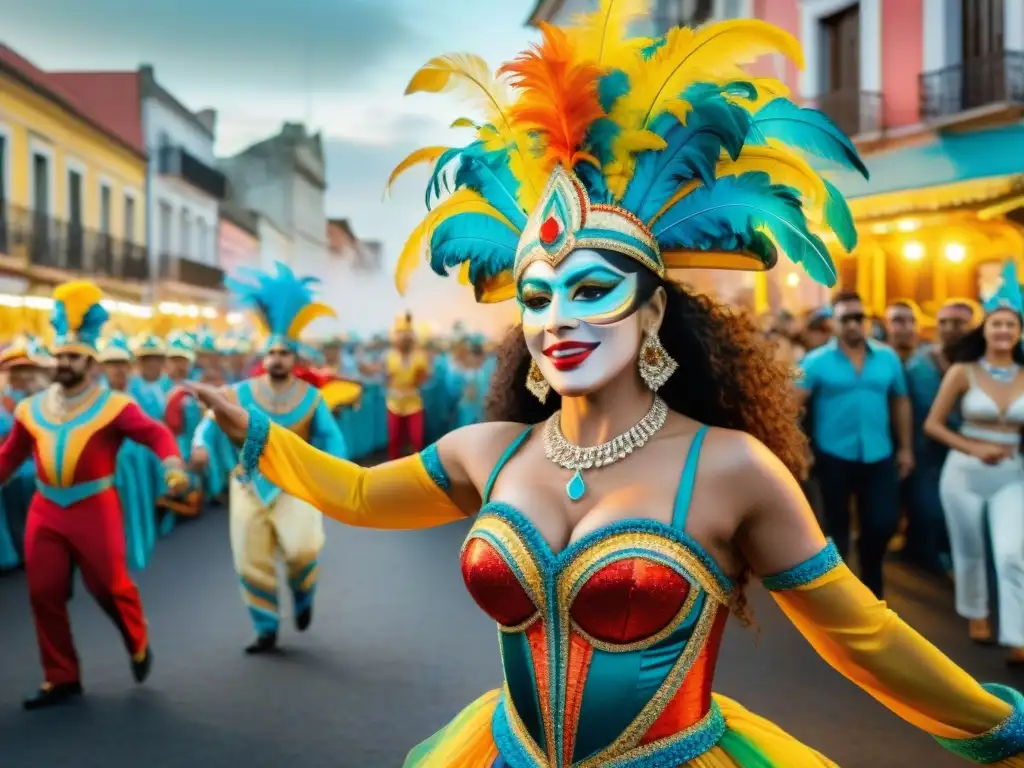 Una vibrante transformación del Carnaval Uruguayo en digital, con bailarines y carros coloridos y tecnológicos