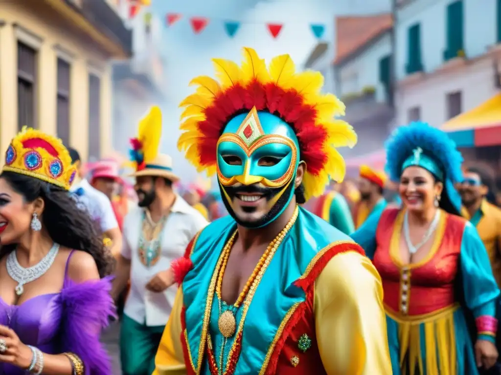 Celebración vibrante de Carnaval Uruguayo: diversidad inclusiva en las calles