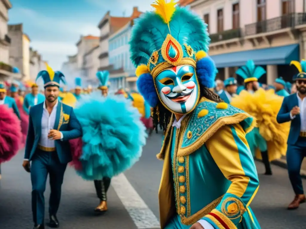 Un vibrante Carnaval Uruguayo, economía creativa, con deslumbrantes carrozas y bailarines coloridos en las calles