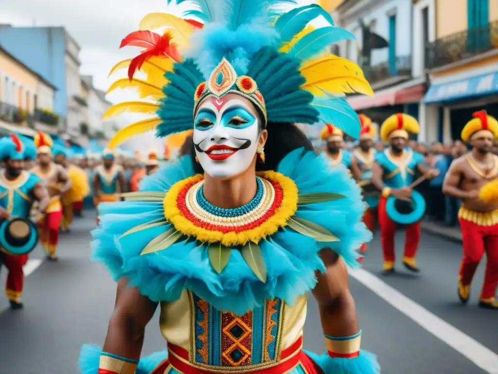 Vibrante Carnaval Uruguayo, historia y tradiciones en pintura acuarela