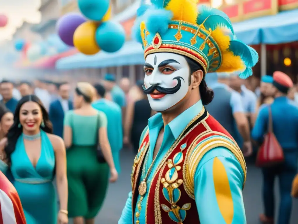 Vibrante carnaval uruguayo con mensajes ocultos y parodias en coloridos floats y trajes