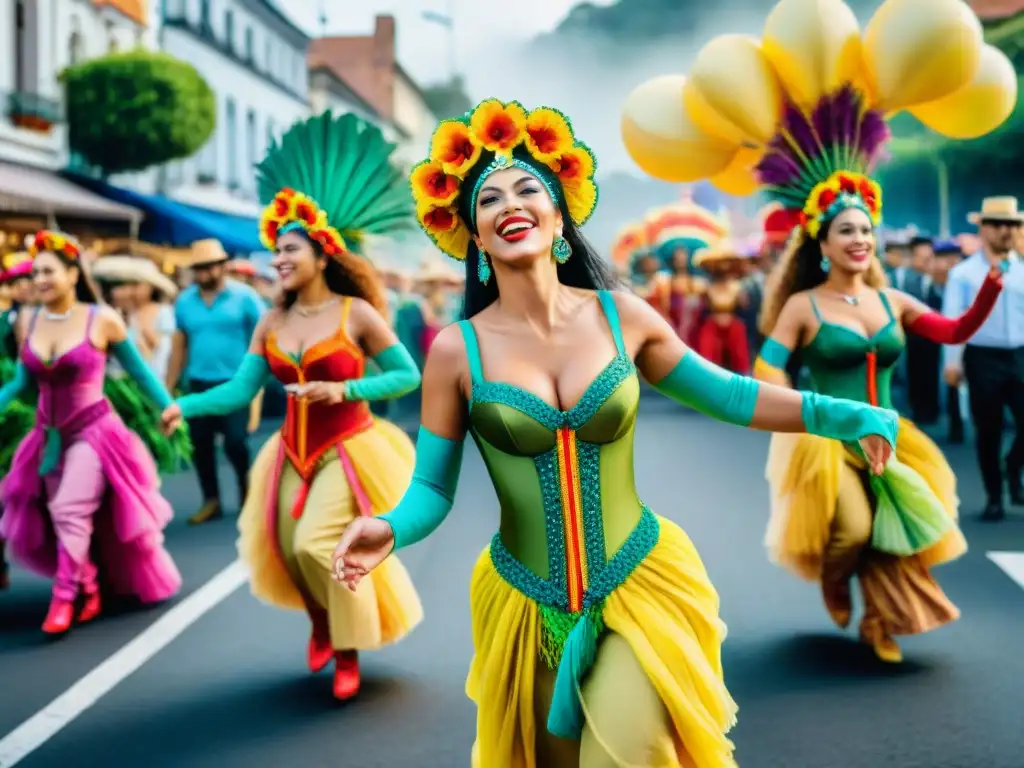 Un vibrante Carnaval Uruguayo con vestuario sostenible, danzas alegres y carrozas coloridas