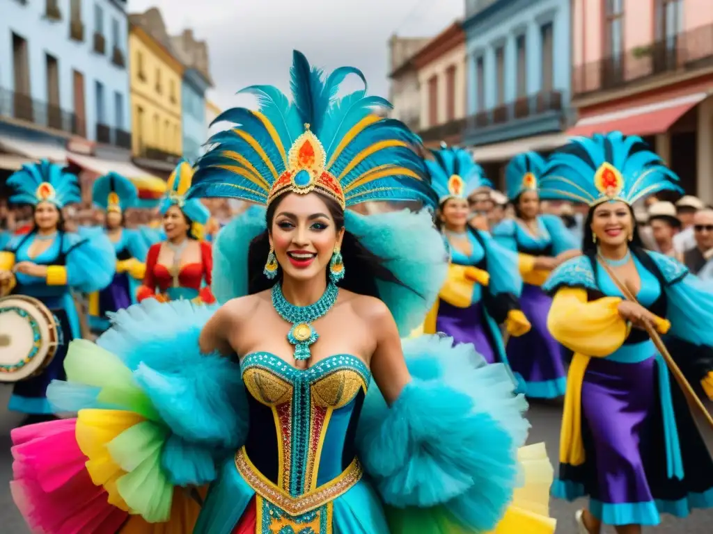 Vibrante comparsa del Carnaval Uruguayo, evolución y importancia de las fiestas