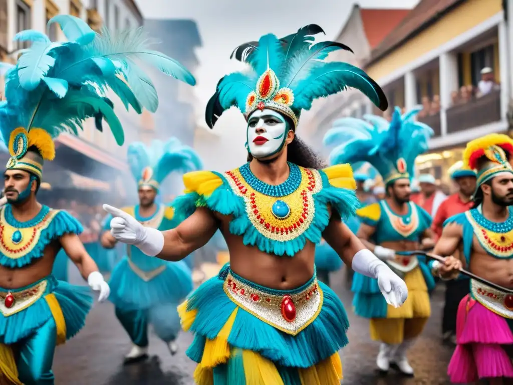 Vibrante comparsa del Carnaval Uruguayo