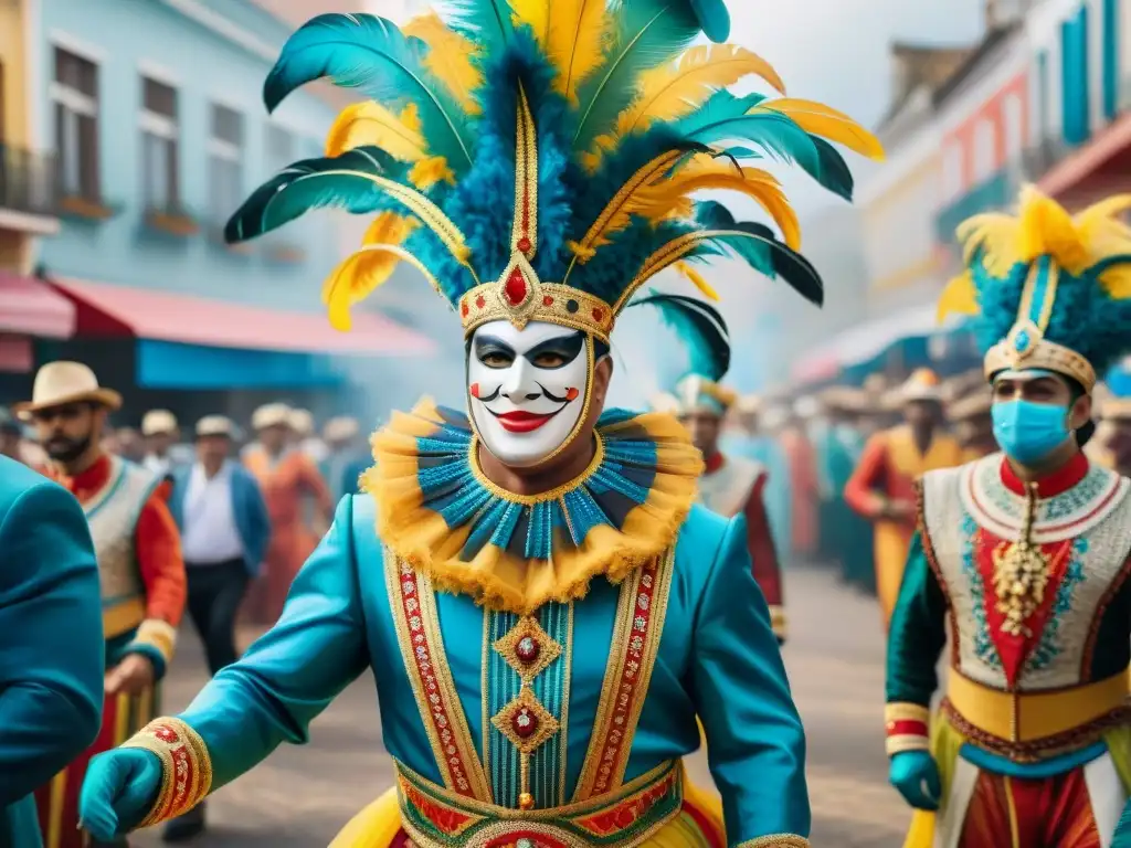 Una procesión vibrante de comparsas en Uruguay, fusionando tradición y modernidad