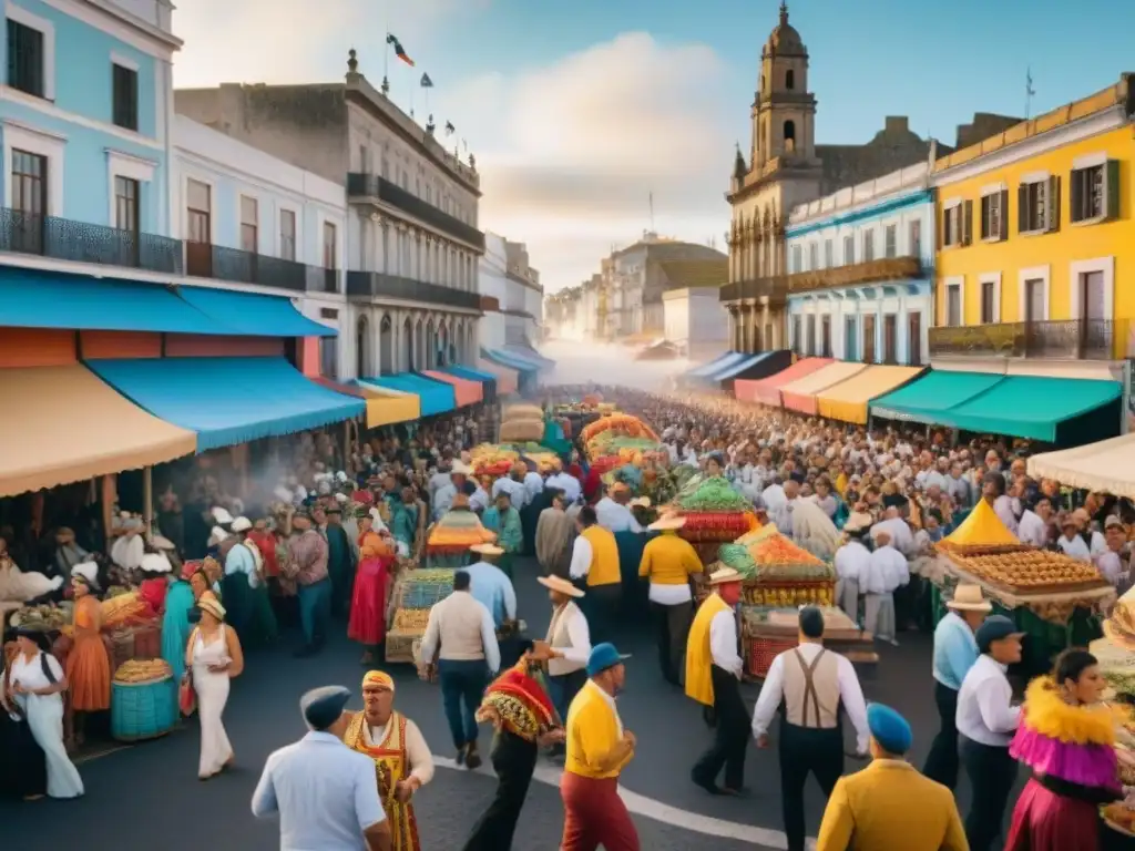 Un vibrante cuadro acuarela del Carnaval uruguayo con impacto económico