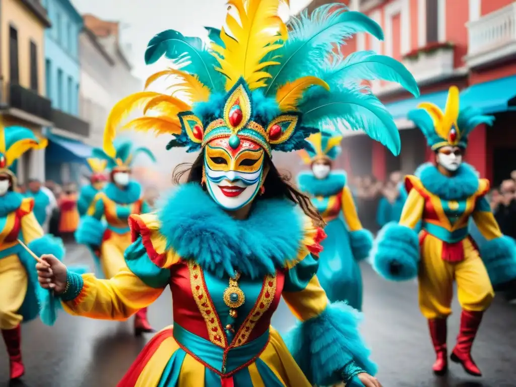 Una vibrante danza y música uruguaya integradas en un desfile de Carnaval lleno de color y alegría