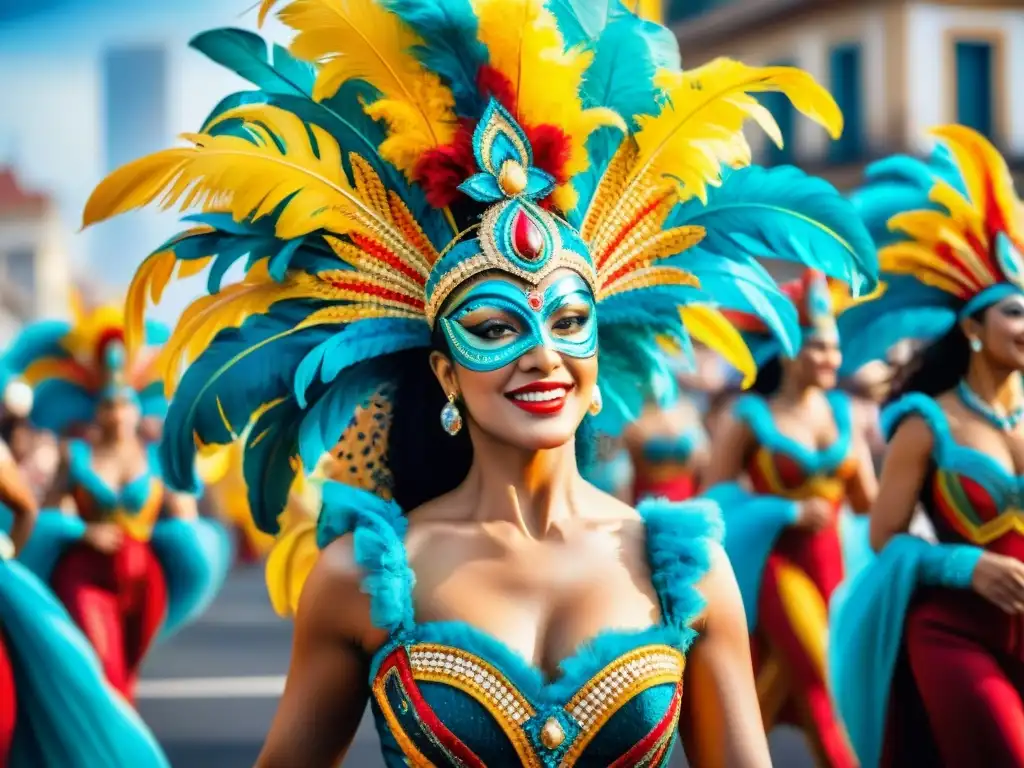 Un vibrante desfile de bailarines en el Carnaval Uruguayo archivos digitalizados