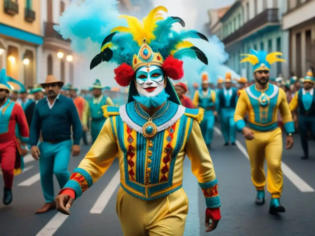 Un vibrante desfile callejero en un Carnaval Uruguayo extranjero con adaptaciones únicas