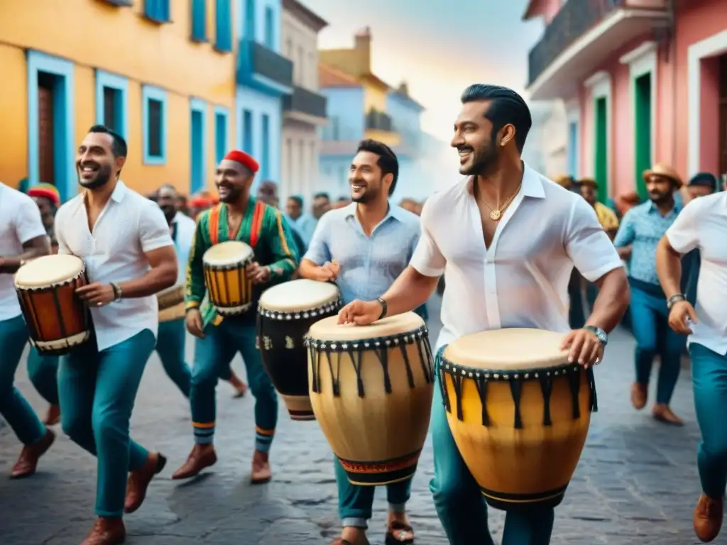 Un vibrante desfile callejero en Uruguay con talleres de candombe creativos