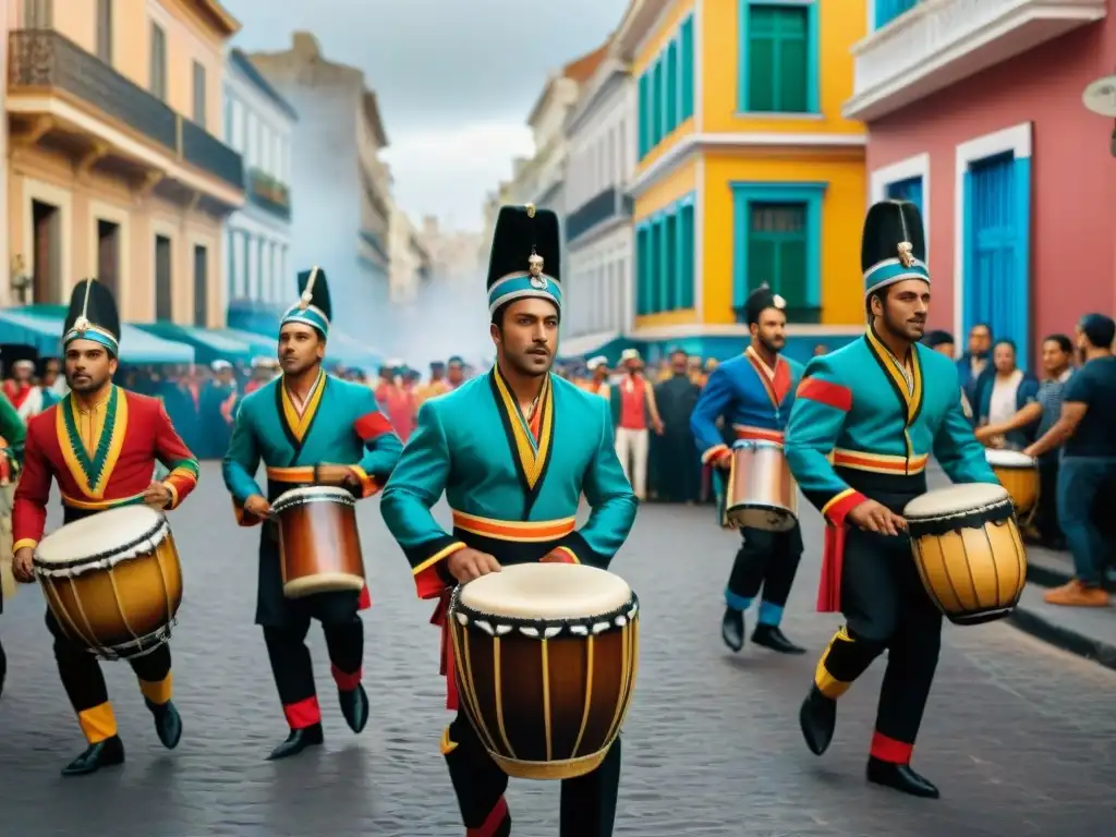 Vibrante desfile de Candombe en las calles de Montevideo, Uruguay