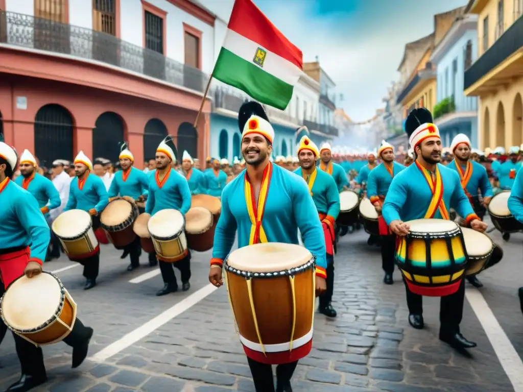 Vibrante desfile de candombe en Uruguay: Experiencia auténtica Carnaval Uruguayo