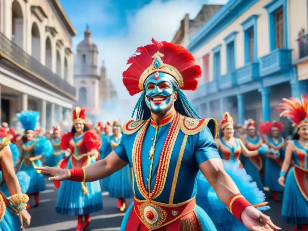 Vibrante desfile de carnaval en Uruguay