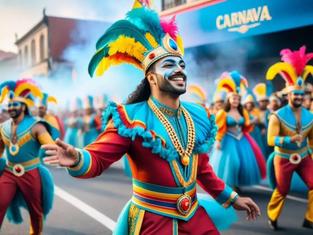 Un vibrante desfile de Carnaval en Uruguay con agrupaciones LGBT+ celebrando juntas