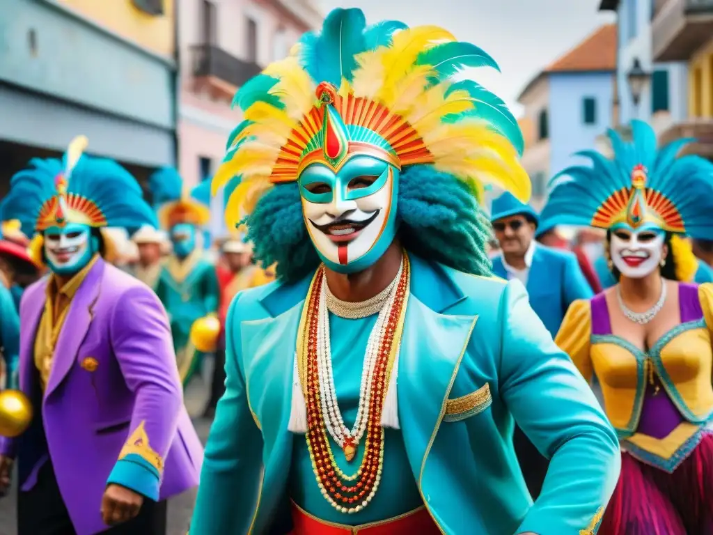 Vibrante desfile de Carnaval en Uruguay: colores, música y baile