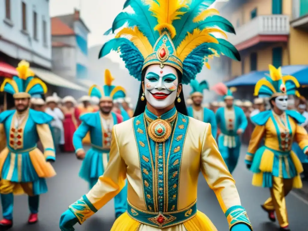 Un vibrante desfile de Carnaval en Uruguay, uniendo a la comunidad en celebración