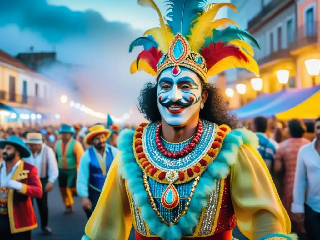 Un vibrante desfile de Carnaval en Uruguay, uniendo culturas a través del colorido y la celebración