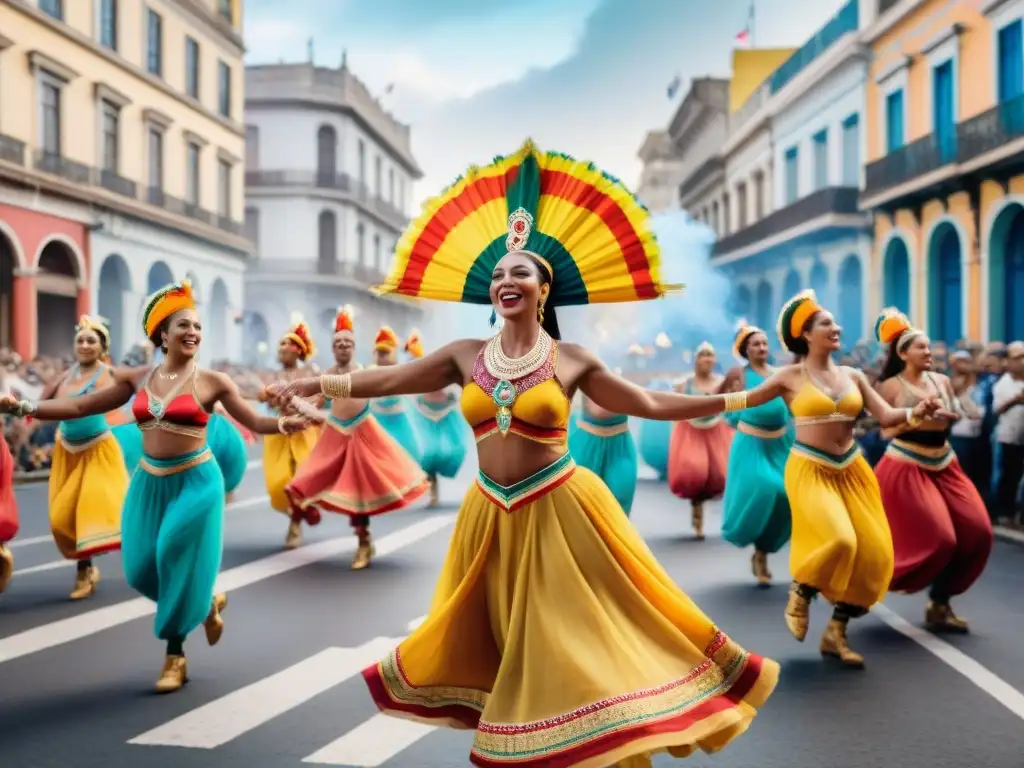 Un vibrante desfile de Carnaval en Uruguay con danzas de Candombe y el legado africano en Carnaval Uruguayo