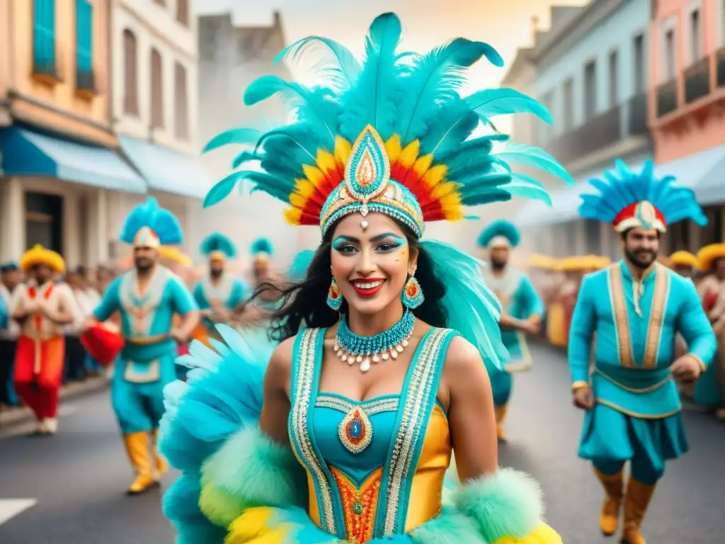 Un vibrante desfile de Carnaval en Uruguay con detalles sostenibles y coloridos