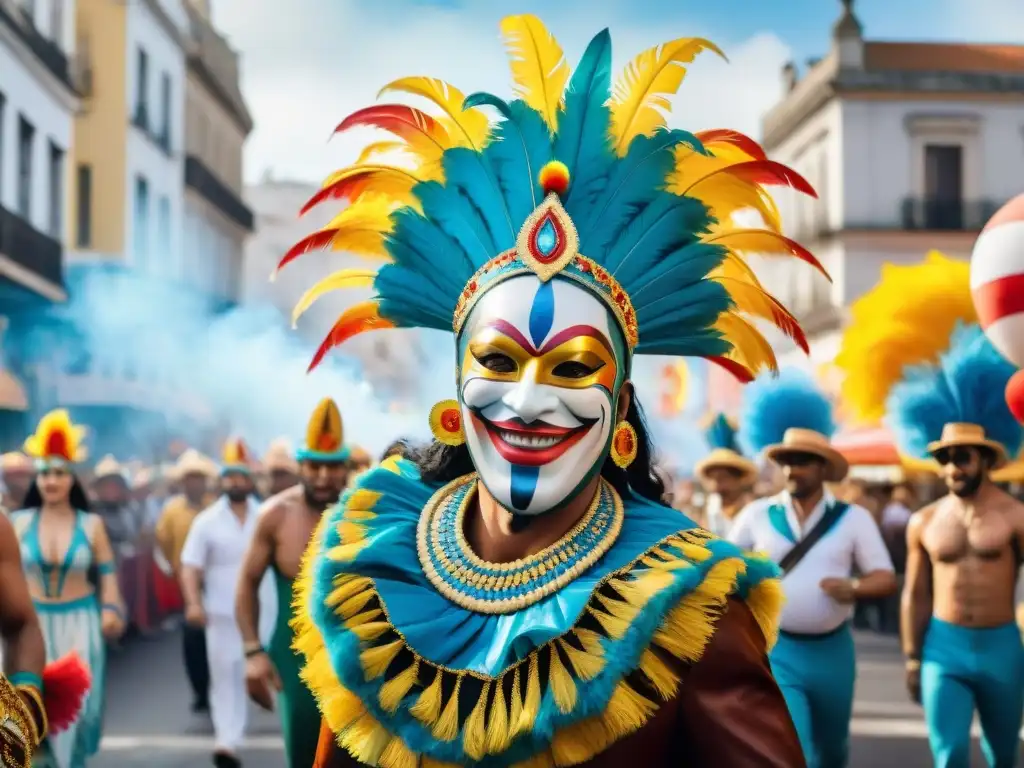 Vibrante desfile de carnaval en Uruguay con mensajes ocultos y parodias