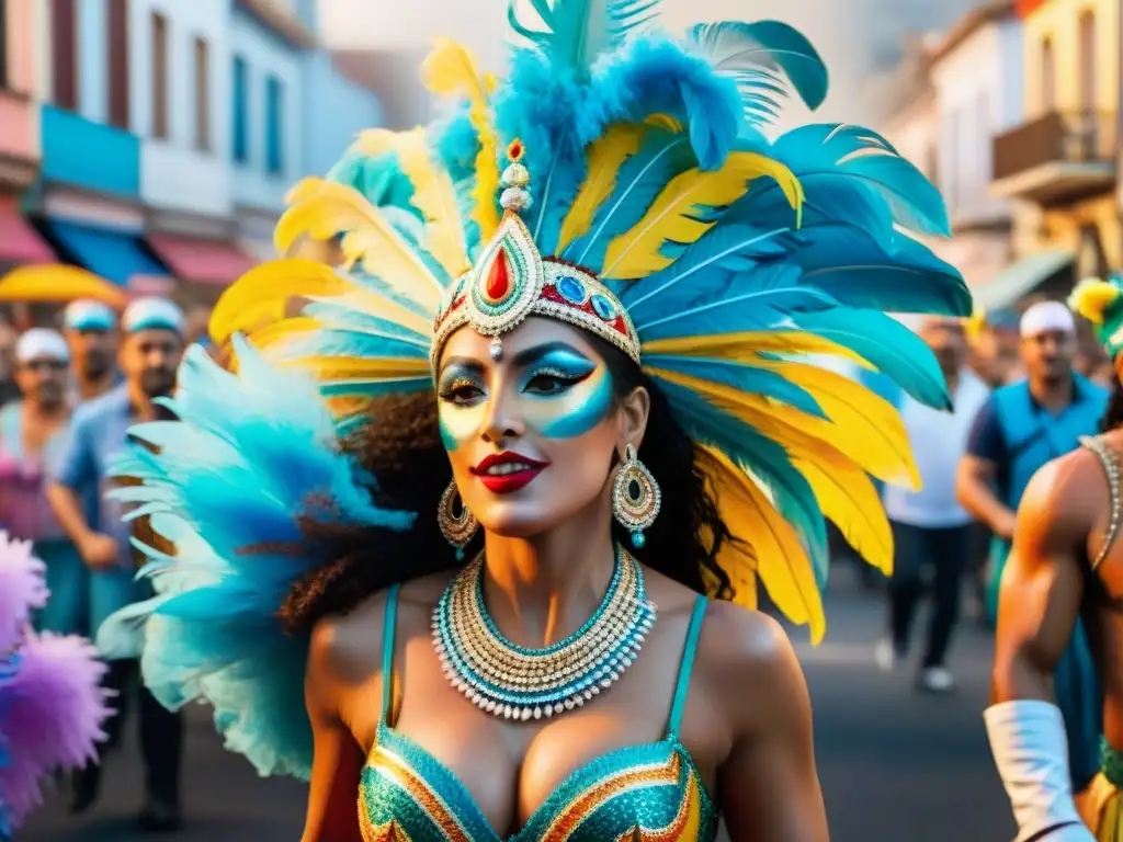 Un vibrante desfile de Carnaval en Uruguay: murgas, comparsas, música y coloridas conexiones entre Carnaval Uruguayo