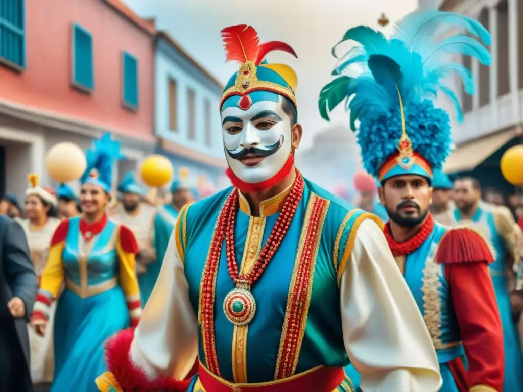 Vibrante desfile de carnaval en Uruguay, significado cultural Carnaval Uruguayo